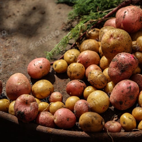 Preview: Fresh Vegetables: Potatoes, Onions, Garlic, Dill