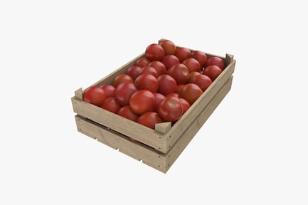 Preview: Ripe Tomatoes in Wooden Crate
