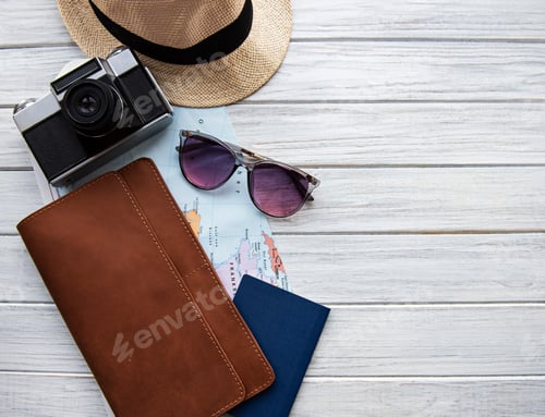Preview: Brown leather travel organizer