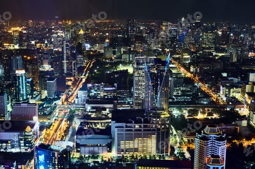 Preview: Night Bangkok cityscape