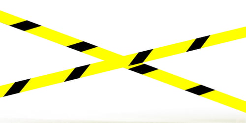Preview: Two object tap way warning yellow black color symbol sign cross access industrial urban risk road co