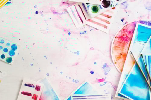 Preview: Colorful Watercolor Paints and Brushstrokes on Paper