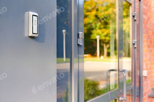 Preview: RFID reader by office door, employees only access by RFID key card, lock and key control system