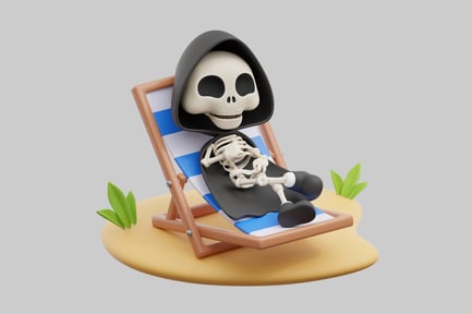 Preview: Resting reaper on beach chair