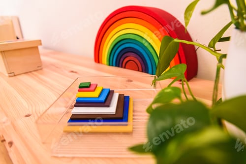 Preview: Montessori material inside a classroom of a children's school.