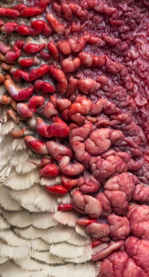 Preview: Macro of a Turkey's skin, Meleagris gallopavo