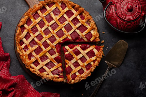 Preview: Sweet raspberry and strawberry jam cake