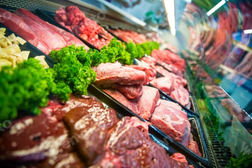 Preview: Fresh Raw Red Meat At The Butcher