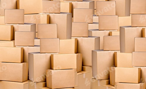 Stacked Cardboard Boxes for Shipping and Storage