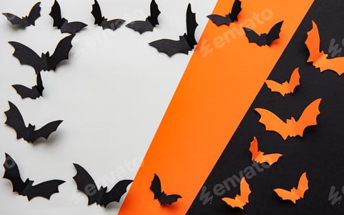 Preview: black and orange paper bats