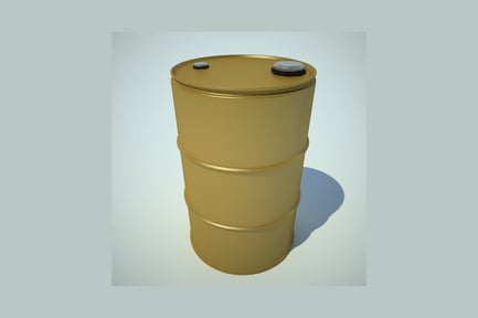 Preview: Cylindrical metal barrel with caps and indentation
