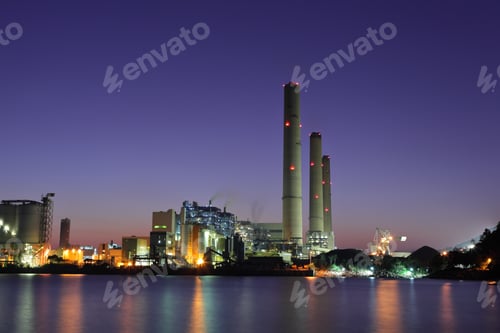 Preview: Industrial building at night