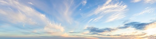 Preview: Panoramic View of colorful cloudscape during dramatic sunset