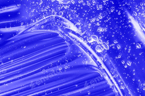 Preview: Liquid antibacterial disinfect smear smudge. Cosmetic blue gel texture with bubbles. Hyaluronic acid
