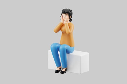 Preview: Cartoon woman crying expression
