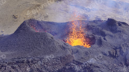 Preview: Closeup of lava erupting in a small volcano