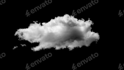 Preview: White fluffy clouds isolated on black background