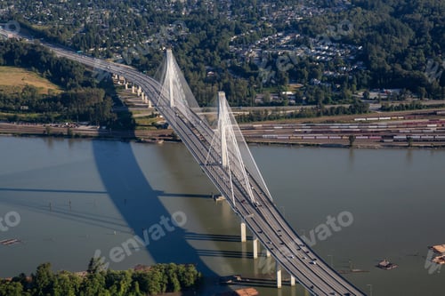Preview: Aerial view of Port Mann Bridge