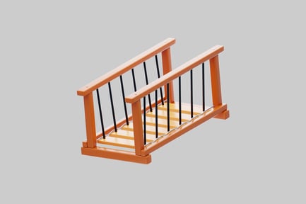 Preview: Orange wooden kids swing set