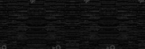 Preview: Black marble stone stack layer block wall texture background,banner long size.
