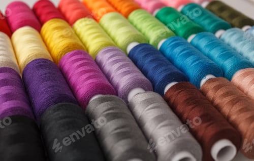 Preview: Set of colorful spools of thread