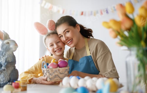 Preview: family preparing for Easter