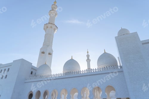 Preview: Sheikh Zayed Grand Mosque Center, Abu Dhabi in United Arab Emirates or UAE. Muslim building.