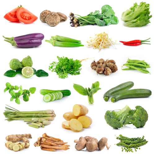 Preview: set of vegetable isolated on white background