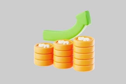 Preview: Stacked coins with upward arrow