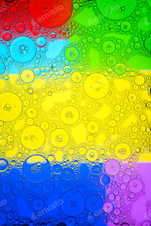 Preview: Bubbles on multicolored geometric background