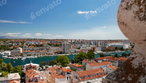 Preview: High angle view of the city of Zadar in Croatia on a Sunny summer day.