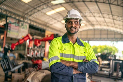 Preview: African American Engineer Working in Factory, Male Technician in Manufacturing Industry