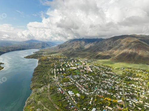 Preview: Serebryansk, Kazakhstan and Irtysh River panoramic view