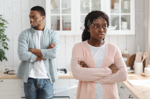 Preview: Marriage Crisis. Young African American Spouses Ignoring Each Other After Argue
