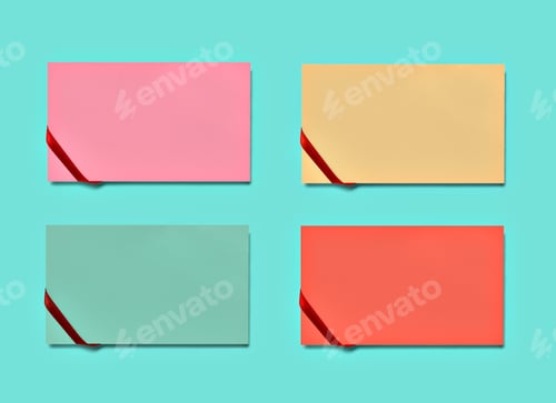Preview: ribbon bow greeting card note paper chirstmas blue orange yellow invitation pastel green pink