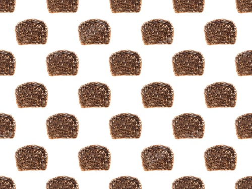 Preview: seamless pattern made from organic multigrain bread slices on white