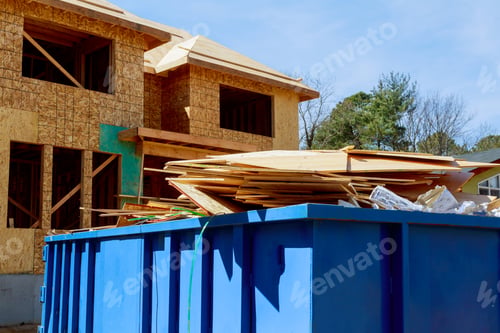 Preview: As part of the construction site waste removal process a metal container is used for recycling