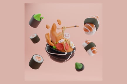 Preview: Floating ramen and sushi set