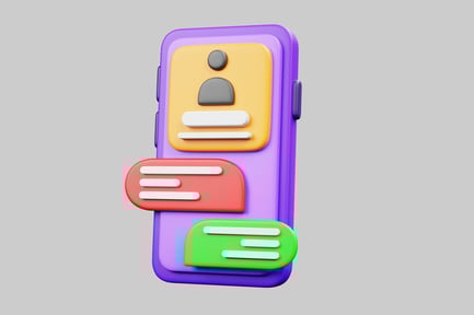 Mobile phone chat app interface