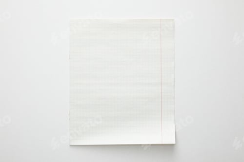 Preview: top view of empty paper sheet on white background