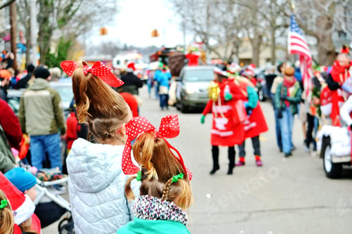 Preview: Small town USA having Christmas parade