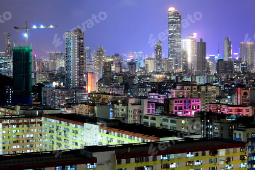 Preview: downtown in Hong Kong at night