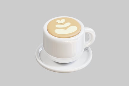 Preview: Coffee cup with latte art (hearts)