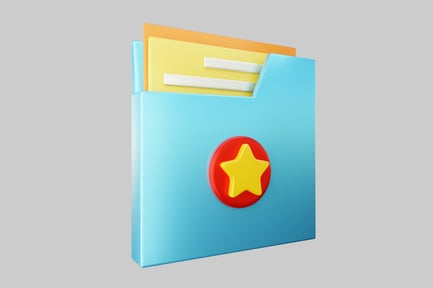 Aperçu: Dossier bleu avec icône en forme d'étoile