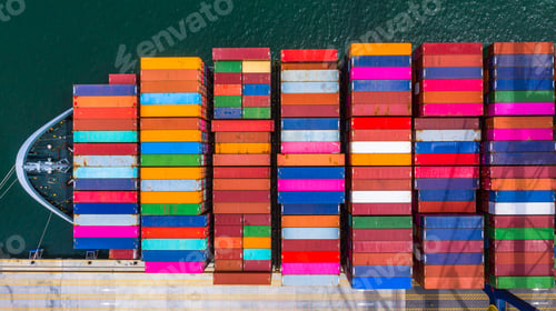 Preview: Container ship global business freight import export logistic transportation.