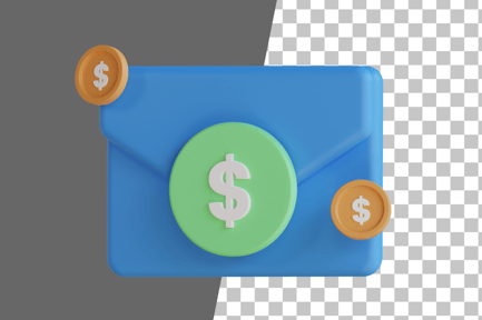 Preview: Envelope Coins 3D Icon