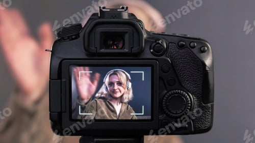 Preview: Young content creator girl is filming herself