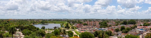 Preview: Aerial Panoramic view of a small Cuban Town, Ciego de Avila