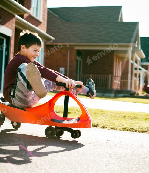 Preview: boy riding scooter
