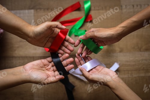 Preview: Colorful Ribbon Support Palestine